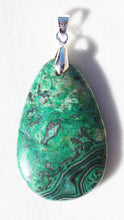 Load image into Gallery viewer, Green Leopard Skin Jasper Pendant with Sterling Silver Bail