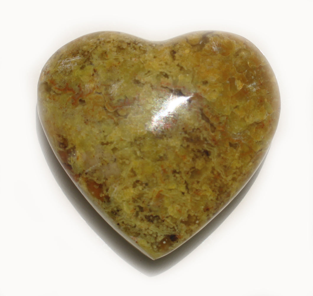 Green Opal Puffy Heart