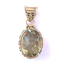 Load image into Gallery viewer, Green Quartz Pendant Prasiolite in Sterling Silver filigree setting