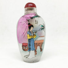 Load image into Gallery viewer, Heian Woman at Ornate Table Glass Snuff Bottle Ornament
