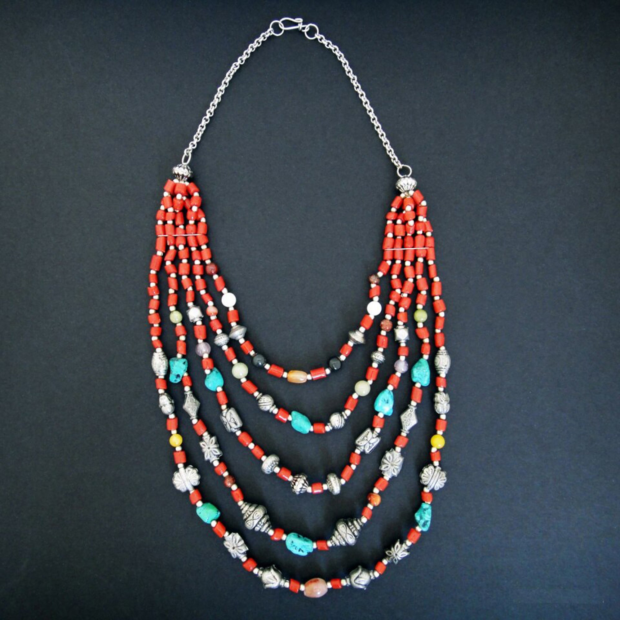 Himalayan Lapis and Coral Necklace, Jewelry