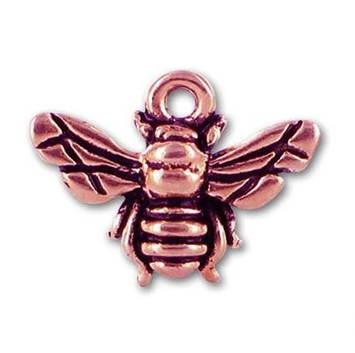 Honey Bee Pendant or Charm in Antique Copper from TierraCast
