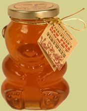 Raw Honey in Glass Bear Jar Blackberry Honey