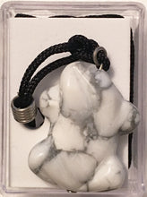 Load image into Gallery viewer, Howlite Pendant Frog Amulet on Black Cord aka Frog Fetish Smaller Size