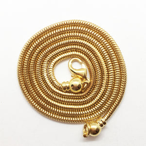 Dione® Easy-On Chain, Gold-plated Brass, 2.5mm snake, 24 inches with 3.3mm threaded ball end and lobster claw clasp.