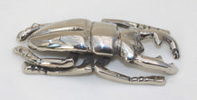 Load image into Gallery viewer, Scarab Beetle - silver-plated - symbol of rebirth and power