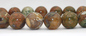 Rhyolite Beads Round 18mm beads also known as Wonderstone or Leopardskin Jasper