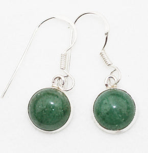 Aventurine Earrings in Sterling Silver