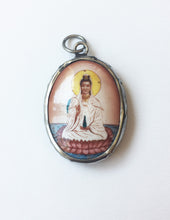 Load image into Gallery viewer, Quan Yin Enameled Brass Deity Pendant