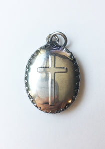 Jesus with Sacred Heart Enameled Brass Deity Pendant