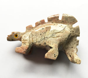 Stegosaurus Figurine Soapstone Carving Light Color