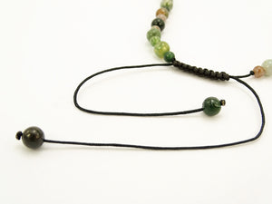 Fancy Agate Graduated Bead Necklace with Macrame Closure