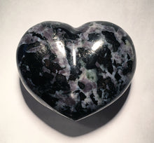 Load image into Gallery viewer, Indigo Gabbro Hefty 2.5 Inch Puffy Heart aka Merlinite Dendritic Opal