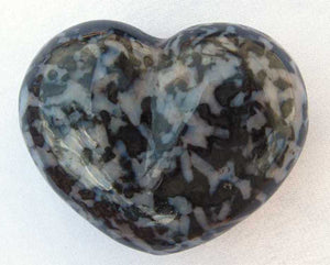 Indigo Gabbro Hefty 2.75 Inch Puffy Heart aka Merlinite Dendritic Opal