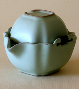 Japanese Tea Set in Sage Green for One with a Satin Finish