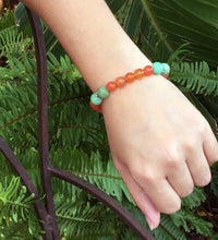 Load image into Gallery viewer, July Birthstone Carnelian and Amazonite Bracelet