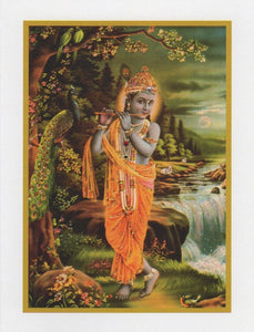 Lord Krishna with Flute 8.5x11 Art Print