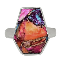 Load image into Gallery viewer, Natural Turquoise Ring size 7 Kingman Pink Dahlia and Sugilite