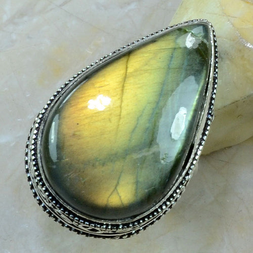 Labradorite Ring Size 6.5 Filigree Ring