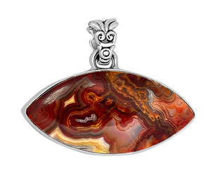 Mexican Laguna Crazy Lace Agate Pendant