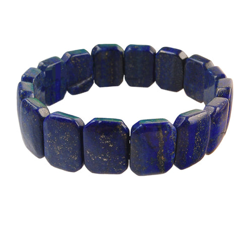 Lapis Lazuli Bracelet Tile-Shaped Bead Stretch phenomenal quality at a great price!