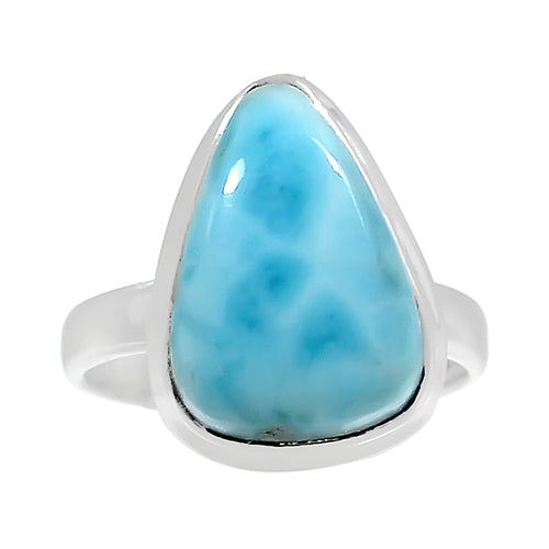Larimar Stone Sterling Silver Ring Size 8.5