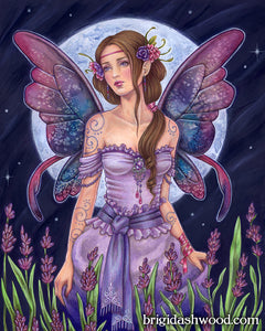 Lavender Moon Fairy Print by Brigid Ashwood 8X10