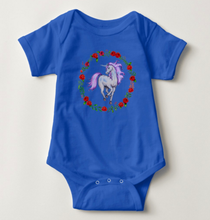 Load image into Gallery viewer, Unicorn Royal Blue Cotton Jersey Body Suit for 12 Month Old