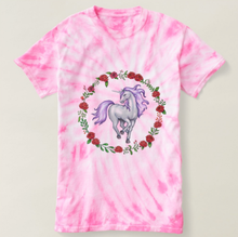 Load image into Gallery viewer, Unicorn Pink Tie Dye Cotton Tee Misses Large