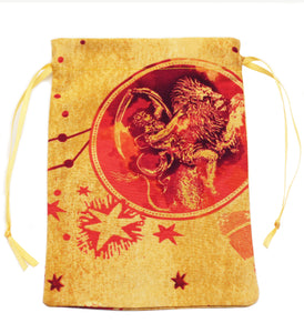Leo Zodiac Sign Cotton Drawstring Bag for Your Tarot Deck