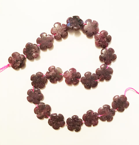 Purple Lepidolite Beads Flower Power!