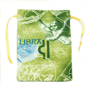 Libra Zodiac Sign Cotton Drawstring Bag for Your Tarot Deck