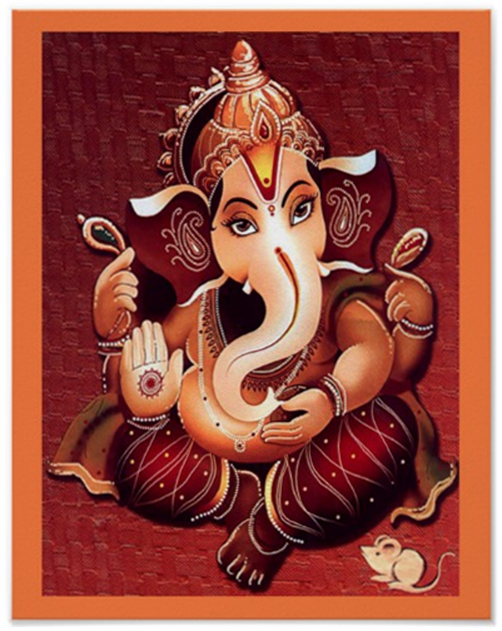 Lord Ganesha Art Poster in sumptuous earth hues
