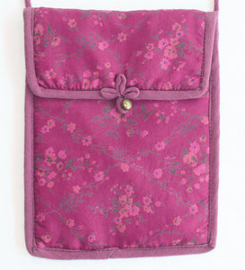 Tarot Deck Bag in Pink & Purple Cotton Gauze in Paisley