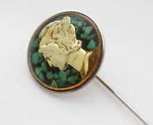 Load image into Gallery viewer, Mythical Lapel Stick Pin with Hand-Carved Mercury Head Dime