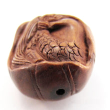 Load image into Gallery viewer, Mermaid  Bead Ojime bead Mermaid in a Pumpkin Shell