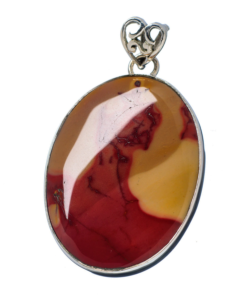Mookaite Oval Pendant in Sterling Silver Statement Piece