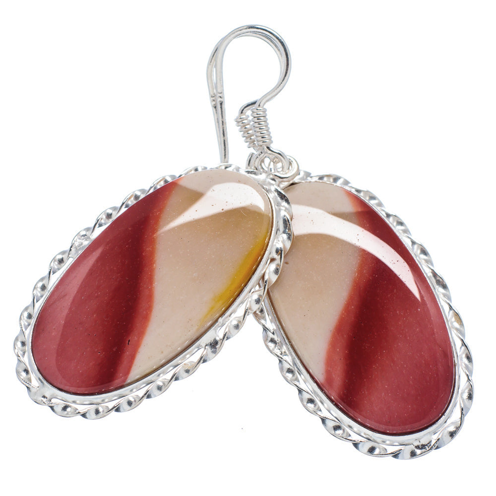Mookaite Jasper Earrings in Sterling Silver for Wealth and Success