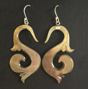 Mother of Pearl Shell Earrings with Sterling Silver Ear Wires
