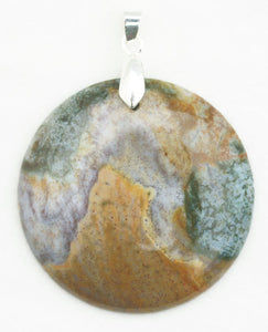 Moss Agate Pendant - multi color Moss Agate