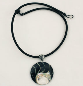 Nautilus Pendant Shell Necklace Choker with Silver Bail and Unisex Cord