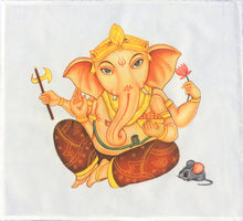 Load image into Gallery viewer, Lord Ganesh Cotton Tarot Cloth in Peach by Kyle MacDugall
