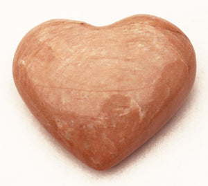 Peach Moonstone Puffed Heart