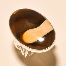 Load image into Gallery viewer, Peanut Wood Jasper Ring Size 8-3/4 with dramatic marking