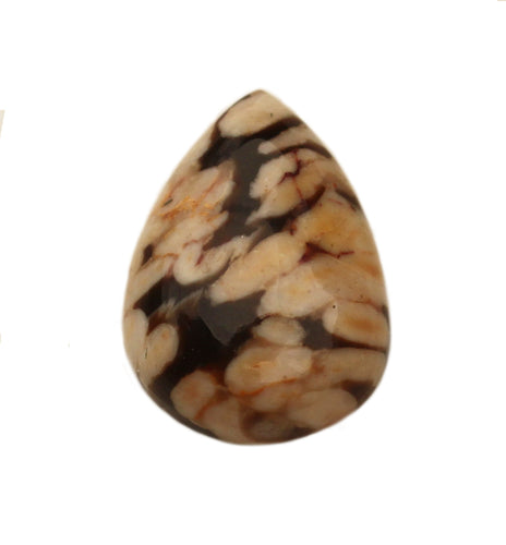 Peanut Wood Jasper Pear-Shaped Cabochon for Determination and Perseverance