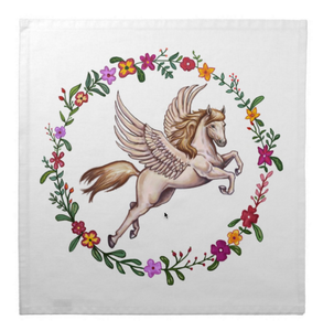 Pegasus with Blond Mane Cotton Tarot Cloth by Kyle MacDuggall
