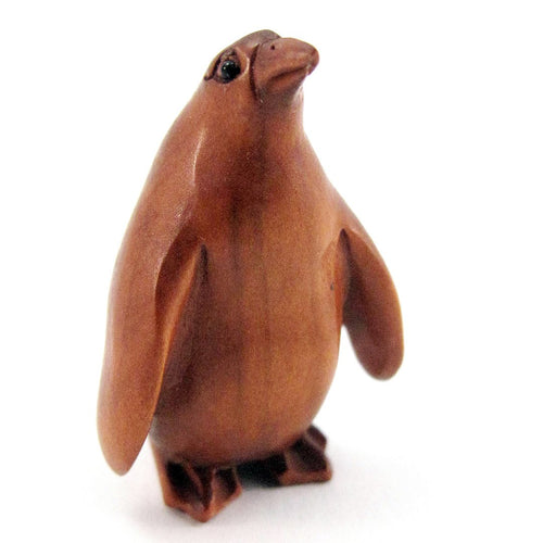 Penguin Bead Boxwood Ojime Bead