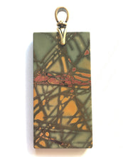 Load image into Gallery viewer, Picasso Stone Pendant  Colorful Rectangular Tile-Shape looks like stain glass