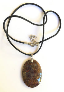 Pietersite Pendant on Black Cord