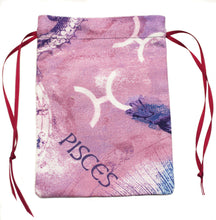 Load image into Gallery viewer, Pisces Zodiac Sign Cotton Drawstring Bag for Your Tarot Deck
